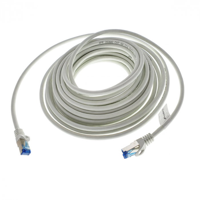Cablu ecranat S / FTP, Lanberg 42720, cat 6A, mufat 2xRJ45, lungime 10 m, AWG 26, 500 MHz, LSZH, de legatura retea, ethernet, alb [2]