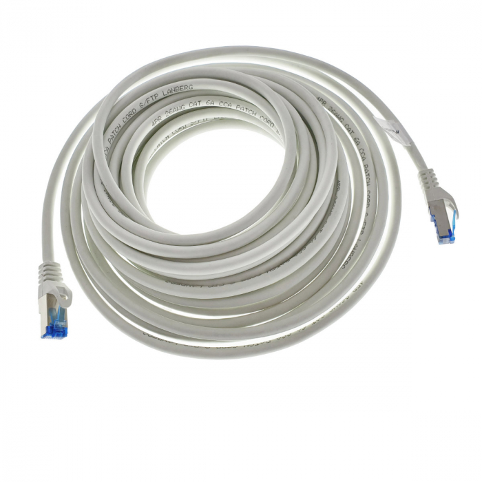 Cablu ecranat S / FTP, Lanberg 42720, cat 6A, mufat 2xRJ45, lungime 10 m, AWG 26, 500 MHz, LSZH, de legatura retea, ethernet, alb [4]