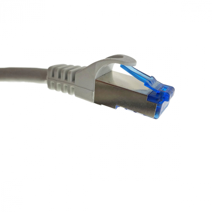 Cablu ecranat S / FTP, Lanberg 42726, cat 6A, mufat 2xRJ45, lungime 15 m, AWG 26, 500 MHz, LSZH, de legatura retea, ethernet, gri [3]