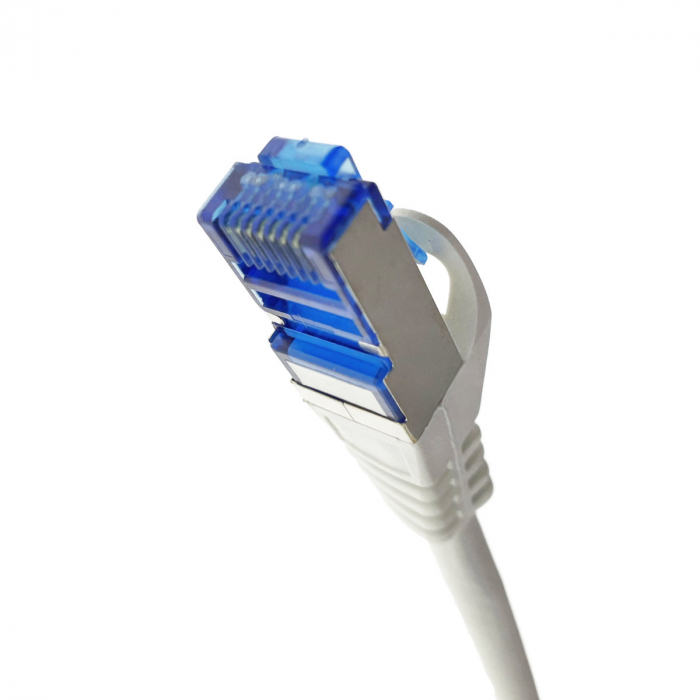 Cablu ecranat S / FTP, Lanberg 42728, cat 6A, mufat 2xRJ45, lungime 15 m, AWG 26, 500 MHz, LSZH, de legatura retea, ethernet, alb [3]