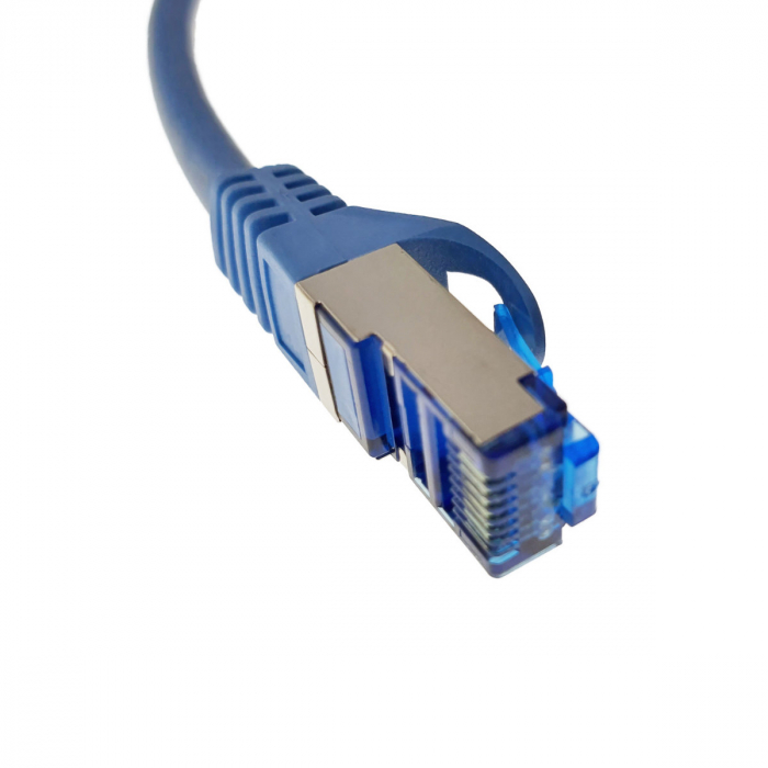 Cablu ecranat S / FTP, Lanberg 42730, cat 6A, mufat 2xRJ45, lungime 20 m, AWG 26, 500 MHz, LSZH, de legatura retea, ethernet, albastru [3]