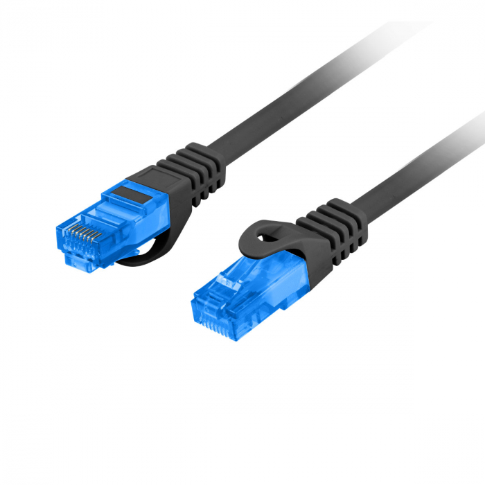 Cablu ecranat S / FTP, Lanberg 42731, cat.6A, lungime 20 m, AWG 26, 500 MHz, LSZH, de legatura retea, ethernet, mufat 2xRJ45, negru [1]