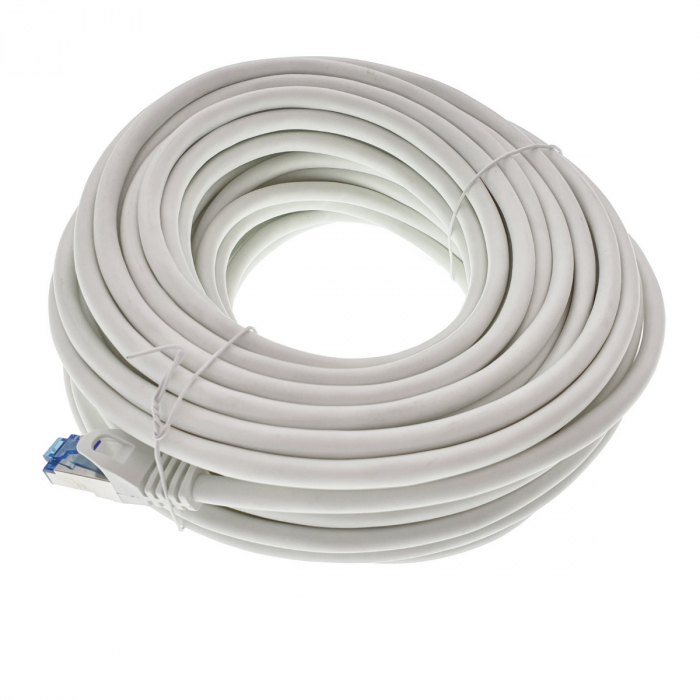 Cablu ecranat S / FTP, Lanberg 42736, cat 6A, mufat 2xRJ45, lungime 20 m, AWG 26, 500 MHz, LSZH, de legatura retea, ethernet, alb [4]