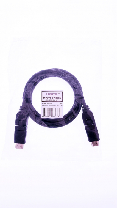 Cablu HDMI T-T 1.5m angular 360 grade x2 [4]