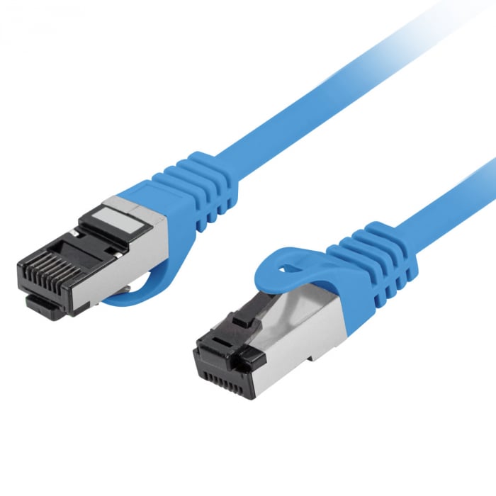 Cablu internet CAT 8.1 S/FTP LSZH, lungime 25 cm, Lanberg 44036, mufat 2xRJ45, material conductor cupru, albastru [3]