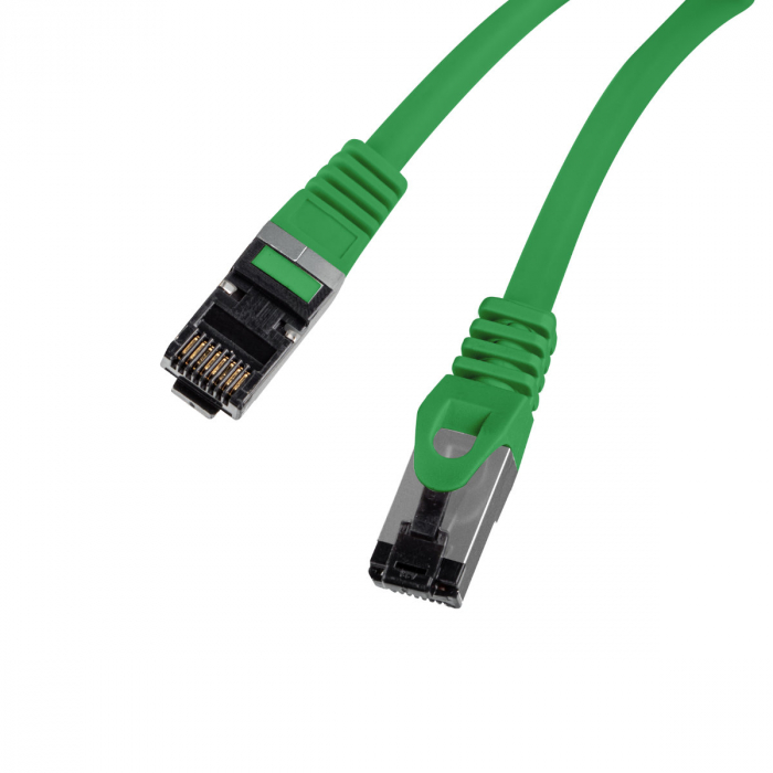 Cablu internet CAT 8.1 S/FTP LSZH, lungime 25 cm, Lanberg 44050, mufat 2xRJ45, material conductor cupru, verde [2]