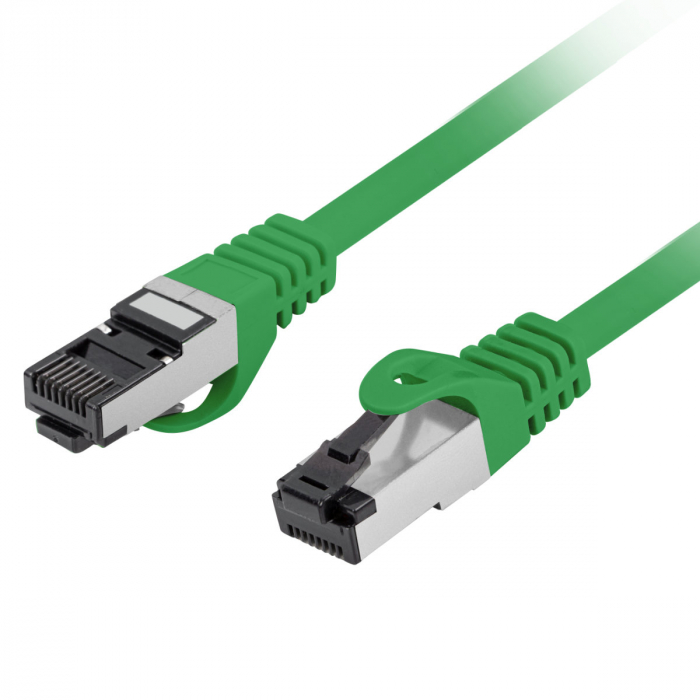 Cablu internet CAT 8.1 S/FTP LSZH, lungime 25 cm, Lanberg 44050, mufat 2xRJ45, material conductor cupru, verde [3]
