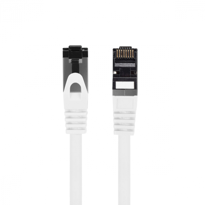 Cablu internet CAT 8.1 S/FTP LSZH, lungime 25 cm, Lanberg 44064, mufat 2xRJ45, material conductor cupru, alb [1]