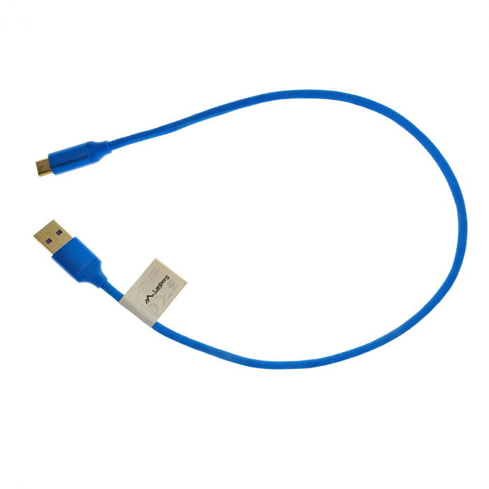 Cablu Date/Incarcare Lanberg USB-A USB-C 0.5m Albastru [4]