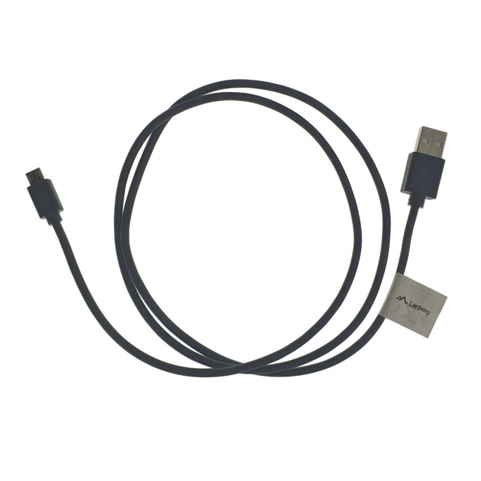 Cablu microUSB 2.0 tata la USB 2.0 tata, Lanberg 41635, QC 3.0, cupru, lungime 100cm, negru [6]