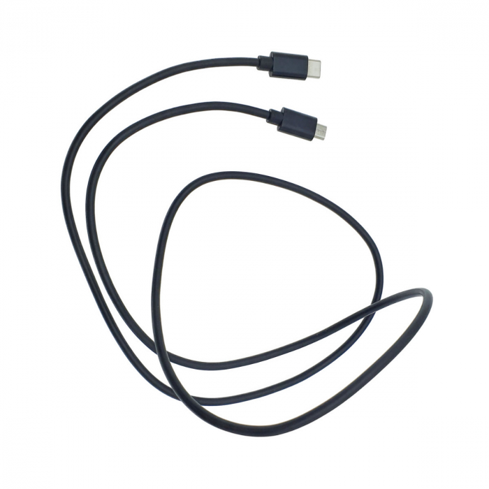 Cablu microUSB tata la USB tip C tata, 100 cm, Revolution 113, interfata USB 2.0, carcasa aluminiu, negru [4]
