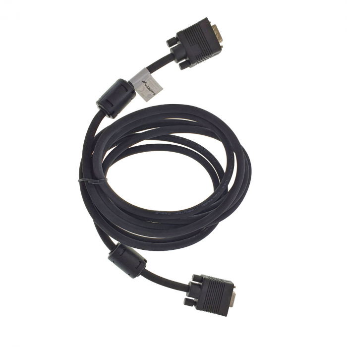 Cablu monitor, Lanberg 42876, VGA tata la VGA mama , 15 pini, de prelungire, lungime 3 m, dubla ecranare cu miez de ferita, negru [2]