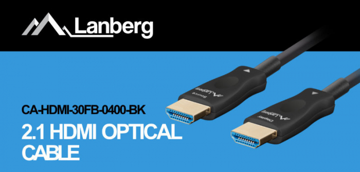 Cablu optic HDMI v.2.1, 40m, 8K-60Hz, tata-tata, Lanberg 43754, Ultra High Speed, DSC-10K, DSC, eARC, HDR10+, negru [7]