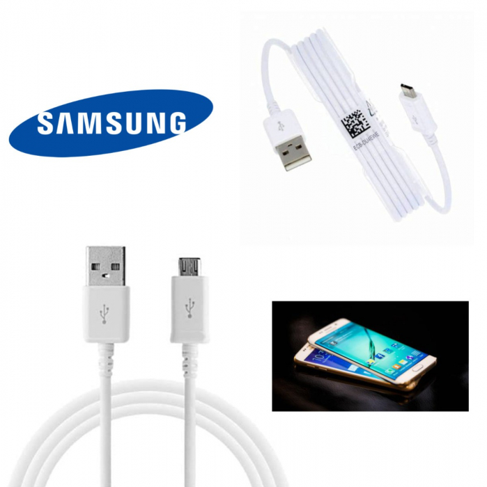 Cablu pentru date si incarcare, Samsung ECB-DU4EWE, USB tip A tata la microUSB tata, lungime 1.5 m, alb [3]