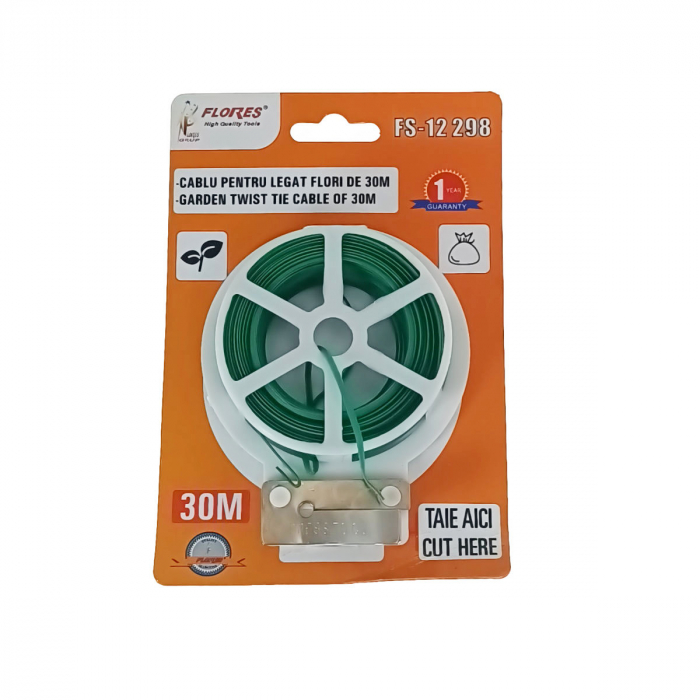 Cablu pentru legat plante cu sistem de taiere, 2 mm x 30 m, verde [3]