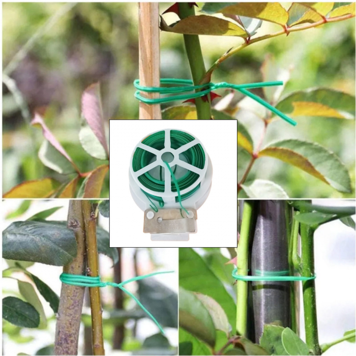 Cablu pentru legat plante cu sistem de taiere, 2 mm x 30 m, verde [5]