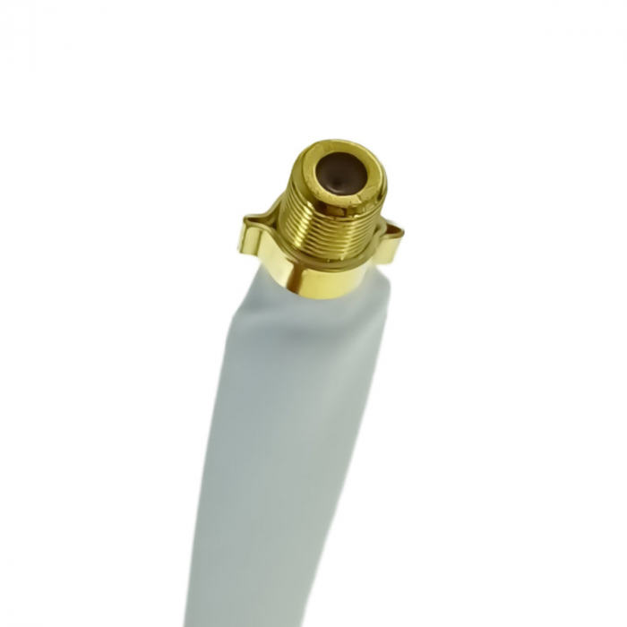 Cablu plat coaxial cu mufa mama-mama, TFF-20, pentru trecere fereastra/usa fara gaurire, 20 cm, alb [4]