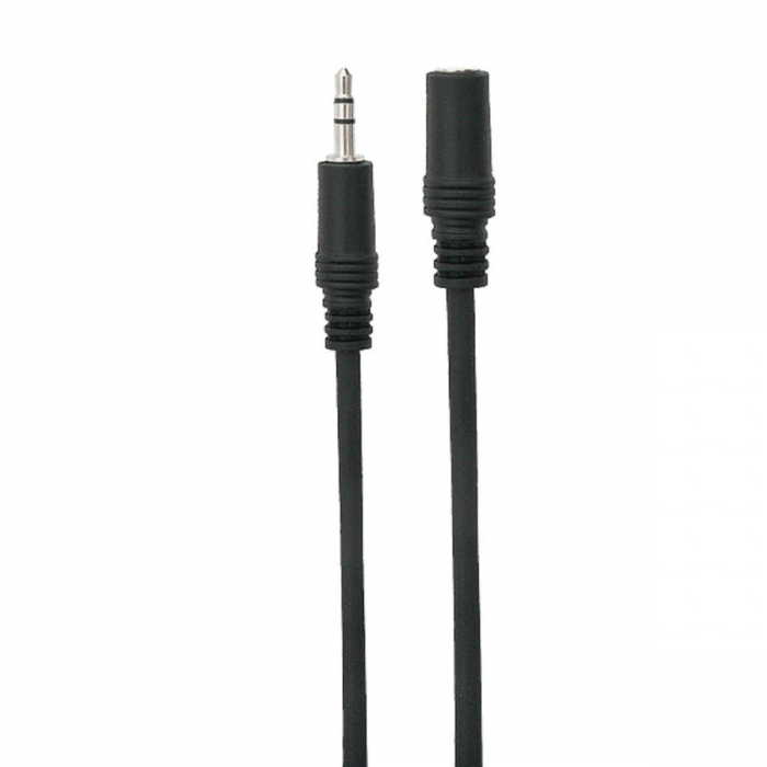 Cablu prelungitor audio, 5m, spiralat, jack 3,5mm tata-mama, Xtreme 01404, negru [3]