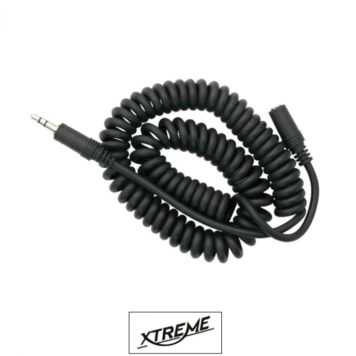 Cablu prelungitor audio, 5m, spiralat, jack 3,5mm tata-mama, Xtreme 01404, negru [2]