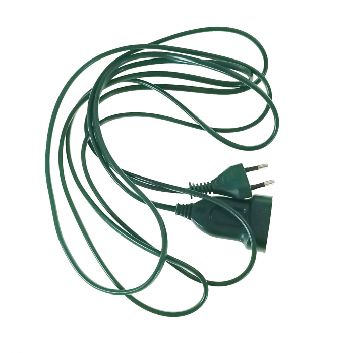 Cablu prelungitor IEC 320 C7 tata-mama, 2 pini, PR-2582-GR, lungime 3m, de alimentare curent, verde [2]