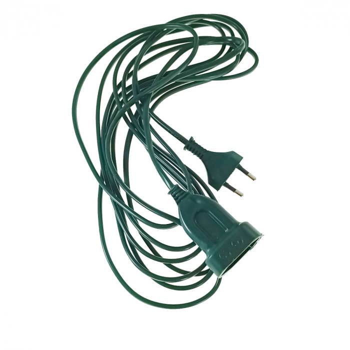 Cablu prelungitor IEC 320 C7 tata-mama, 2 pini, PR-2583-GR, lungime 5m, de alimentare curent, verde [2]