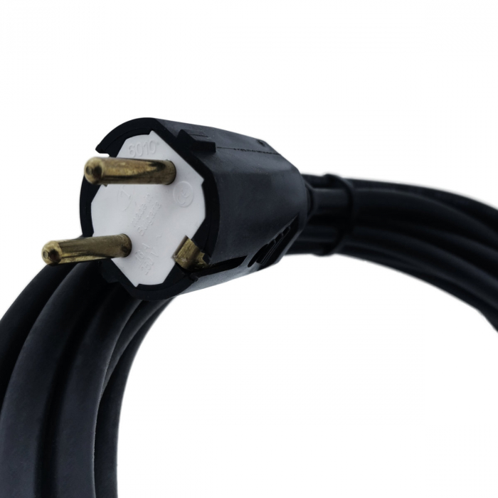 Cablu prelungitor, lungime 15m, pentru alimentare electrica, cu stecher si cupla cauciucate, material bachelita, negru [4]