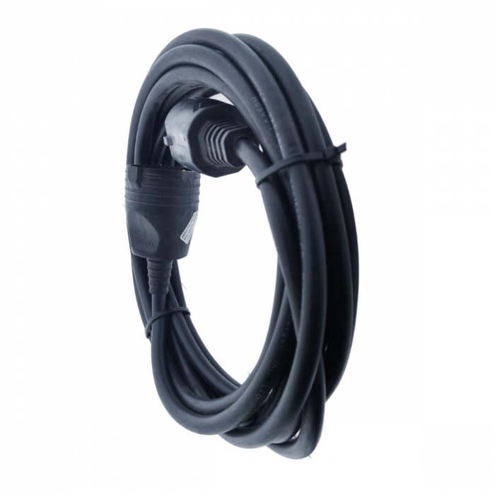 Cablu prelungitor, lungime 15m, pentru alimentare electrica, cu stecher si cupla cauciucate, material bachelita, negru [3]