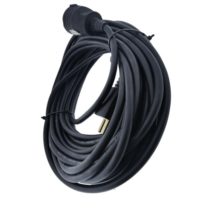 Cablu prelungitor, lungime 25m, pentru alimentare electrica, cu stecher si cupla cauciucate, material bachelita, negru [3]