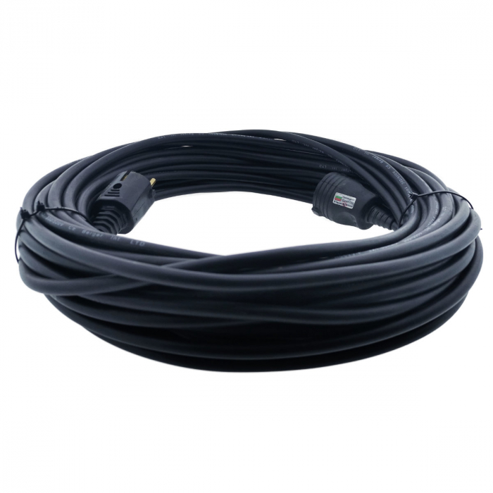 Cablu prelungitor, lungime 30m, pentru alimentare electrica, cu stecher si cupla cauciucate, material bachelita, negru [2]