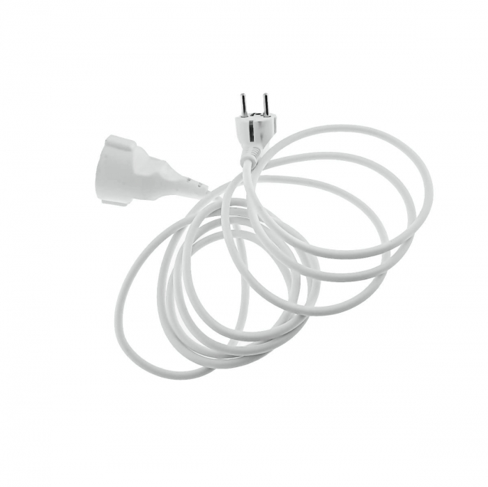 Cablu prelungitor, lungime 3m, IP44, cu stecher si cupla cu impamantare, 16A/250V, alb [2]