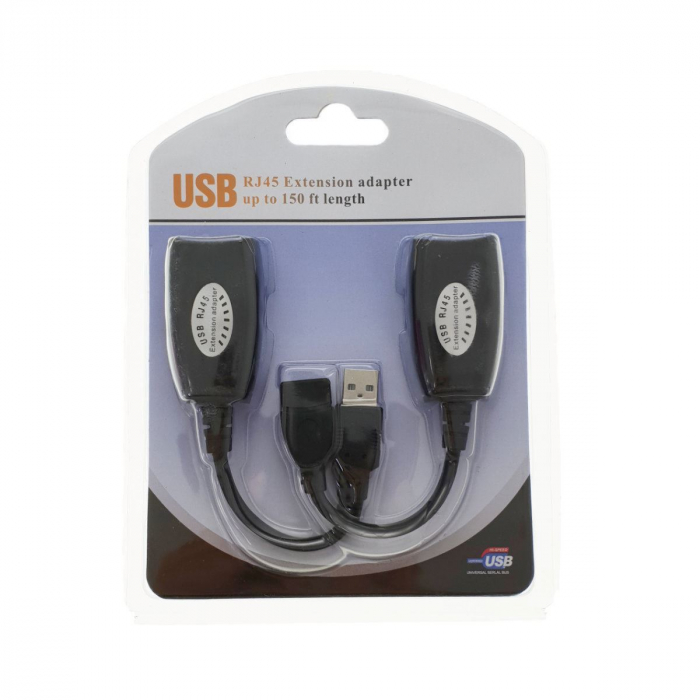 Cablu prelungitor USB -RJXT tata - mama, extensie cablu USB cu RJ45 Cat5 si Cat6 [5]