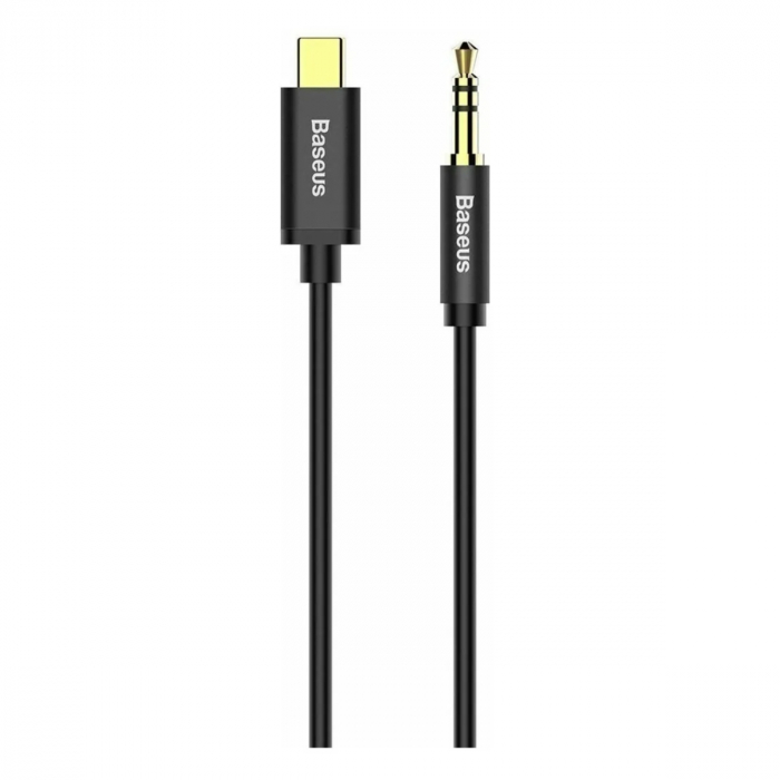 Cablu premium audio digital, Baseus CAM01-01, USB tip C tata la jack 3.5 mm tata AUX cu 3 pini, 120 cm, negru [2]