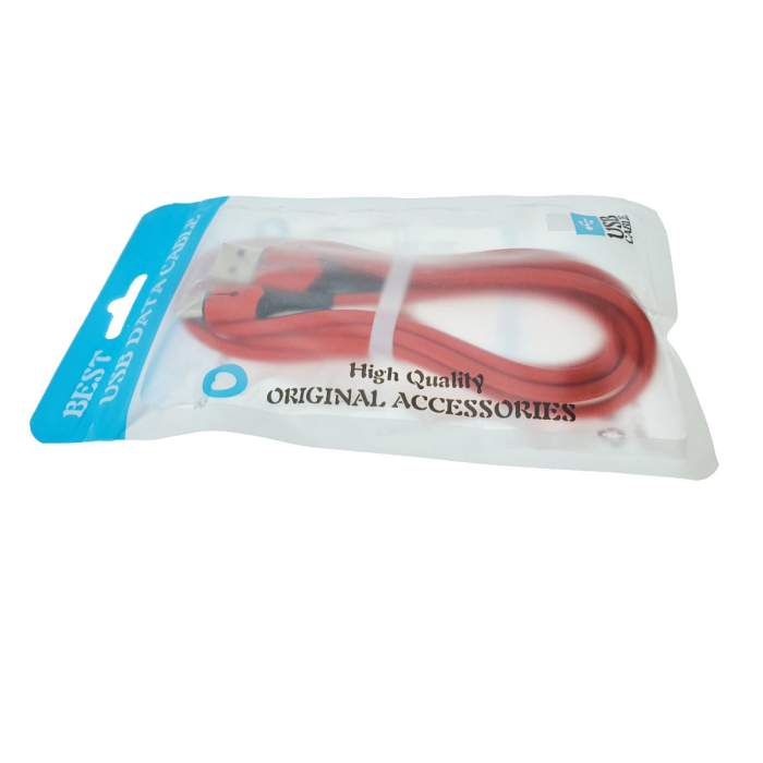 Cablu premium de incarcare rapida, LED, USB 2.0 tata la USB tip C tata, Liquid Soft Rubber, 1.5m, 3A, rosu [3]