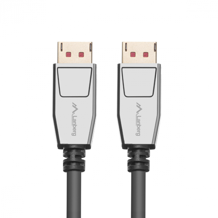 Cablu premium DisplayPort tata la DisplayPort tata v.1.4, Lanberg 42898, 1m, 8K 60Hz, HDR, DSC 1.2, negru [2]