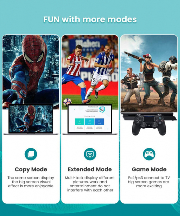 Cablu premium HDMI v.2.1 8K la 60Hz, 1 metru, Lanberg 42895, suport DSC 1.2, Dinamic HDR, eARC, ALLM, QFT [8]
