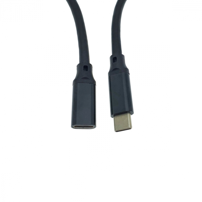 Cablu premium prelungitor USB 3.1 Gen 2 tip C tata la USB tip C mama, 100 cm, Revolution 106, PD, 20V 5A 100W, 10 Gbps, carcasa aluminiu, negru [4]