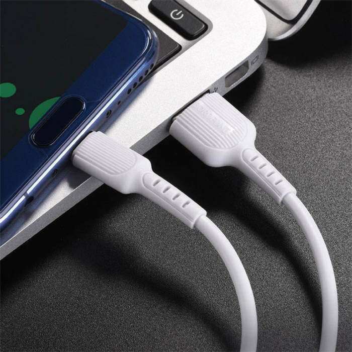 Cablu Date Micro Usb Borofone BX16 Easy 2A 1m, alb [4]