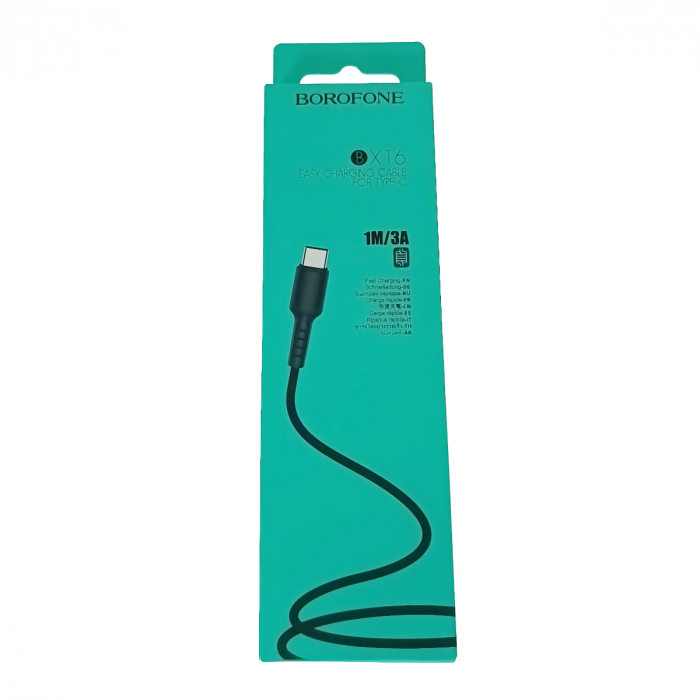 Cablu prevazut cu conectori USB tata si USB tip C tata, Borofone BX16 Easy 09947, lungime 1m, negru [5]