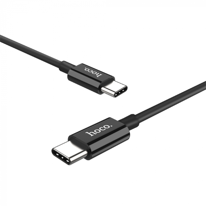Cablu prevazut cu conectori USB tip C tata la USB tip C tata, Hoco X23 Skilled, 3A, lungime 1m, negru [2]