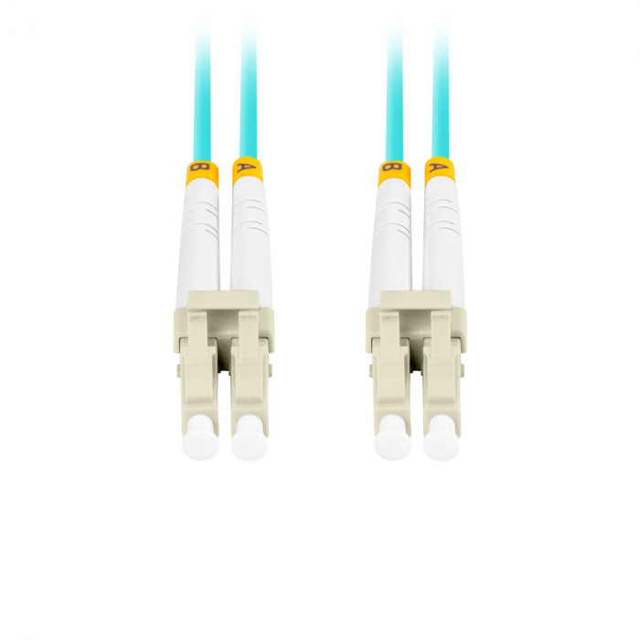 Cablu retea fibra optica cu lungime 1 m si conectori LC/UPC-LC/UPC, Lanberg Z32327, MM, DUPLEX 3.0MM OM3 50/125 LSZH, albastru [5]