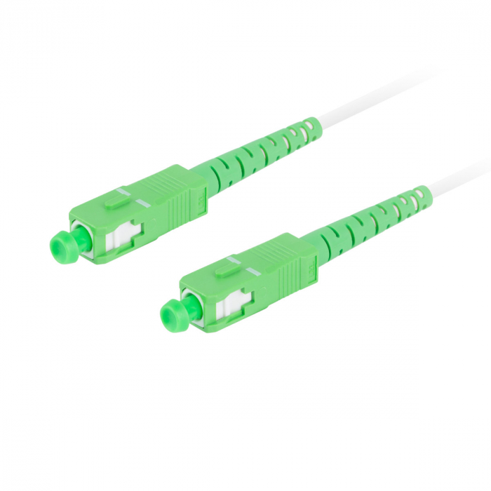 Cablu retea fibra optica cu lungime 2.5 m si conectori SC/APC-SC/APC, Lanberg Z43082, SM, SIMPLEX 3.0MM G657A2 LSZH, alb [2]