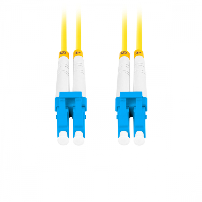 Cablu retea fibra optica cu lungime 2 m si conectori LC/UPC-LC/UPC, Lanberg Z32293, SM, DUPLEX 3.0MM G657A1 LSZH, galben [5]