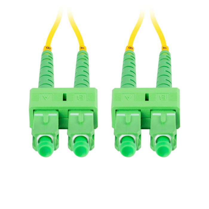 Cablu retea fibra optica cu lungime 2 m si conectori SC/APC-SC/APC, Lanberg Z43093, SM, DUPLEX 3.0MM G657A1 LSZH, galben [5]
