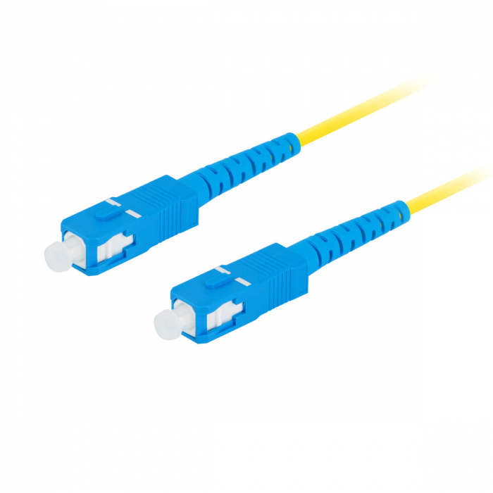 Cablu retea fibra optica cu lungime 2 m si conectori SC/UPC-SC/UPC, Lanberg Z43300, SM, SIMPLEX 3.0MM G657A1 LSZH, galben [4]