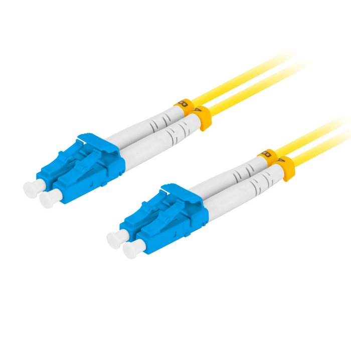 Cablu retea fibra optica cu lungime 3 m si conectori LC/UPC-LC/UPC, Lanberg Z32294, SM, DUPLEX 3.0MM G657A1 LSZH, galben [3]