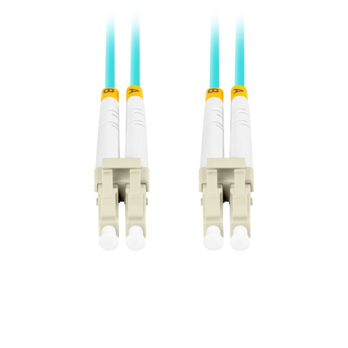 Cablu retea fibra optica cu lungime 5 m si conectori LC/UPC-LC/UPC, Lanberg Z32330, MM, DUPLEX 3.0MM OM3 50/125 LSZH, albastru [5]