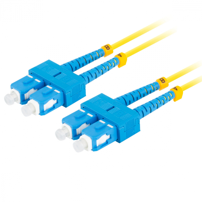 Cablu retea fibra optica cu lungime 5 m si conectori SC/UPC-SC/UPC, Lanberg Z43098, SM, DUPLEX 3.0MM G657A1 LSZH, galben [4]