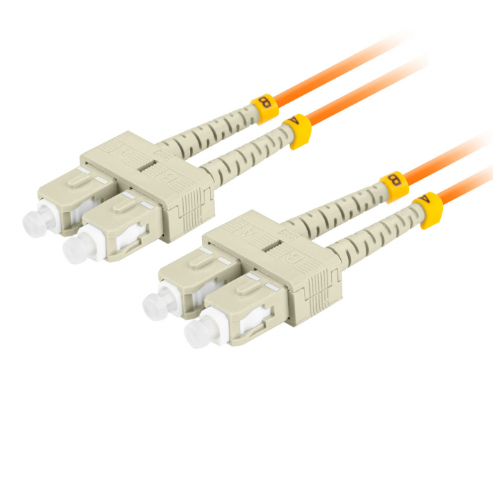 Cablu retea fibra optica cu lungime 5 m si conectori SC/UPC-SC/UPC, Lanberg Z43325, MM, DUPLEX 3.0MM OM2 50/125 LSZH, portocaliu [4]