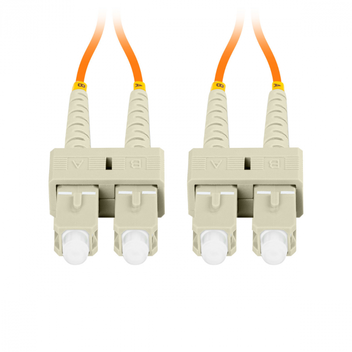 Cablu retea fibra optica cu lungime 5 m si conectori SC/UPC-SC/UPC, Lanberg Z43325, MM, DUPLEX 3.0MM OM2 50/125 LSZH, portocaliu [5]
