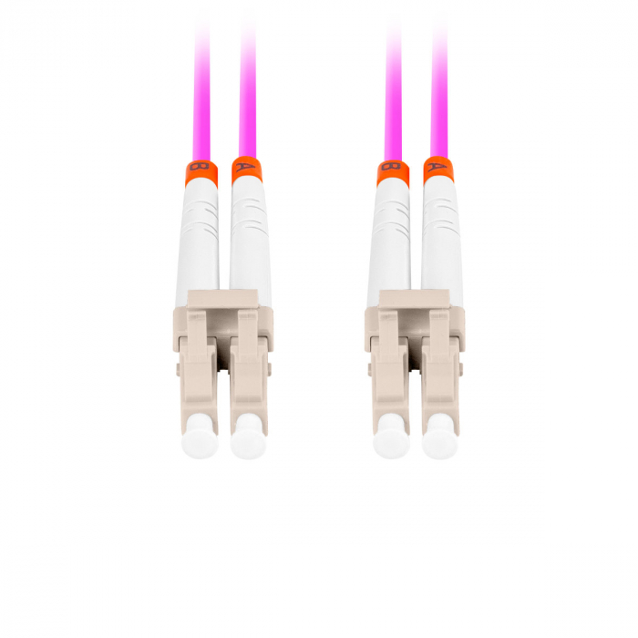 Cablu retea fibra optica cu lungime 10 m si conectori LC/UPC-LC/UPC, Lanberg Z32334, MM, DUPLEX 3.0MM OM4 50/125 LSZH, violet [5]
